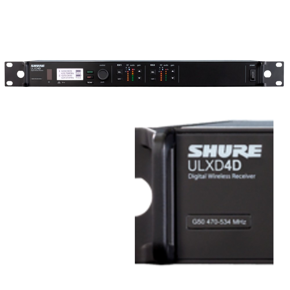 Shure [ULXD4D-AB] 2chデジタル・ダイバーシティ受信機